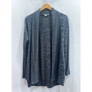 Gap Womens Small Gray Marl Open Front Cardigan Shawl Collar Knit Sweater S